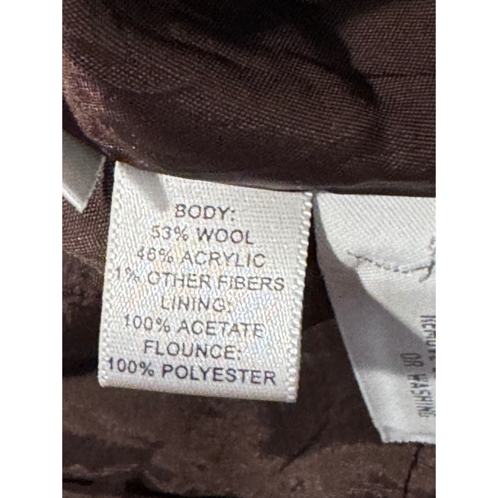 Loft Tweed Wool Blend Skirt Floral Flounce Size 4 Brown Pink - Picture 9 of 9